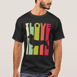 1 I Kärlek Dachshund Distress Vintage Hund älskare T Shirt