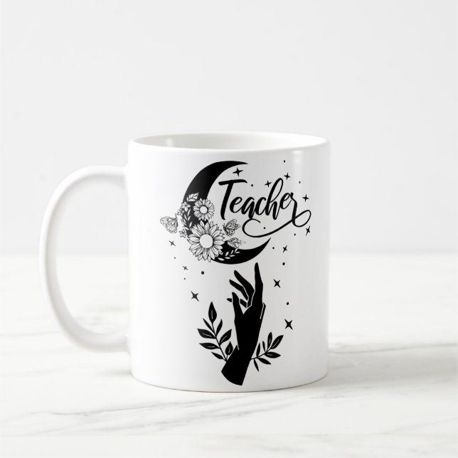 1- Inspirerande Lärare Tröja, Minimalistisk Lärare Kaffemugg (Vänster)