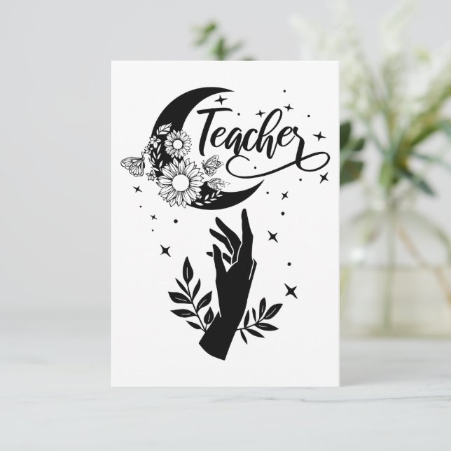 1- inspirerande Tröja för lärare, minimalistisk lä OSA Kort (Stående Fram)