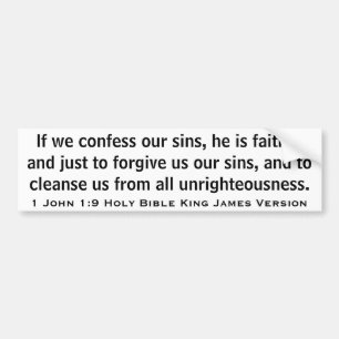 1 Johannes 1:9 Heliga Bibeln King James Version Bildekal