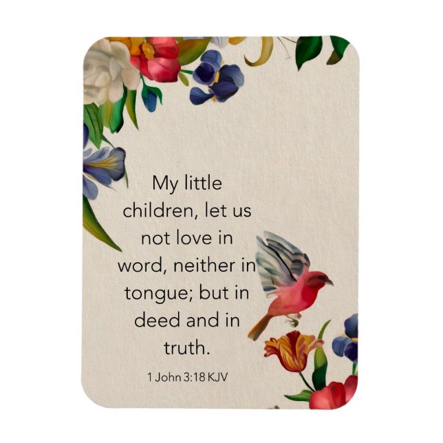 1 Johannes 3:18 KJV Flexibel Fotomagnet Magnet (Vertikal)