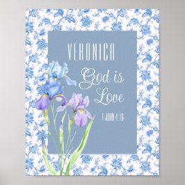 1 Johannes 4:16 Gud är kärlek – Personlig kristen Poster