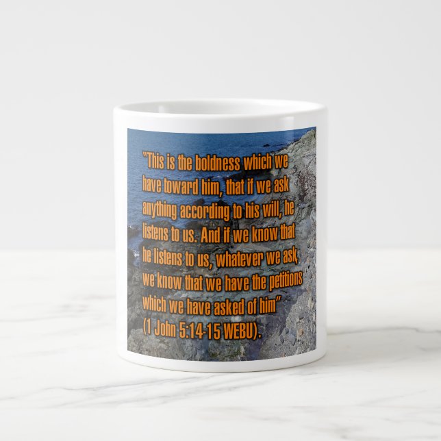 1 Johannes 5:14-15 WEBU Mug Jumbo Mugg (Framsidan)