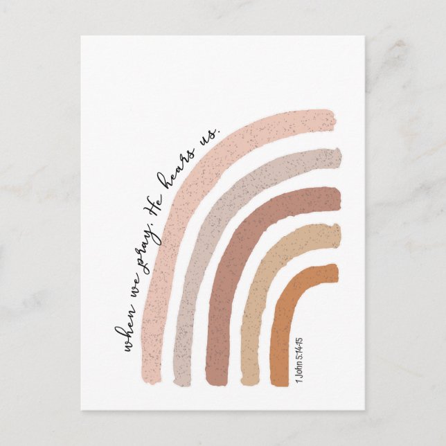 1 Johannes 5:15 - Boho regnbåge Vykort (Framsida)