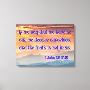 1 John 1:8 Bible Verse KJV Pic Wall Art Canvastryck