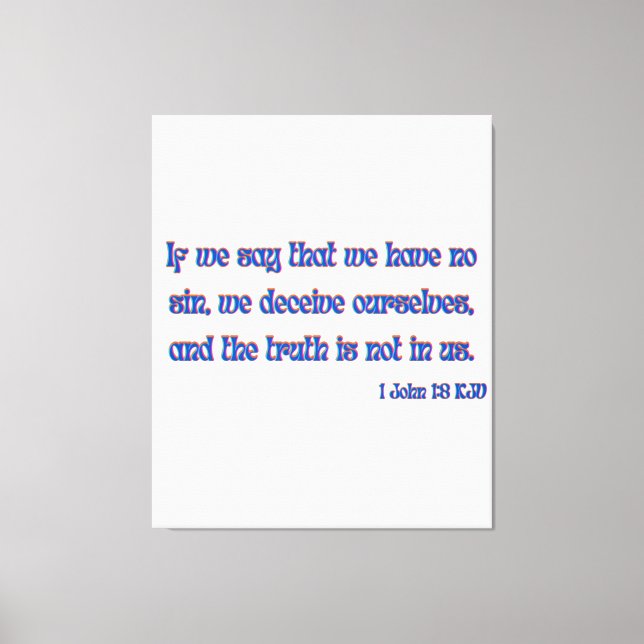 1 John 1:8 Bible Verse KJV Wall Art Canvastryck (Framsida)