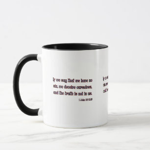 1 John 1:8 KJV Bible Verse Two-Tone Mugg