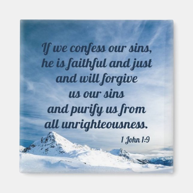 1 John 1:9 Magnet (Framsidan)