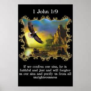 1 John 1:9 Med en örfil över landskapet. Poster