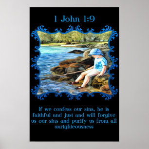 1 John 1:9 Pojke i floden. Poster