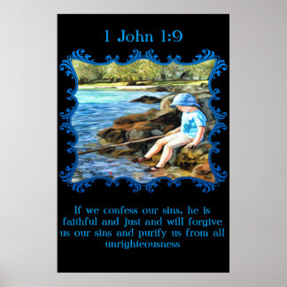 1 John 1:9 Pojke i floden. Poster