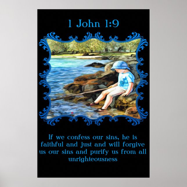 1 John 1:9 Pojke i floden. Poster (Framsidan)