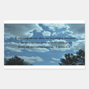 1 John 1:9 Rektangulärt Klistermärke