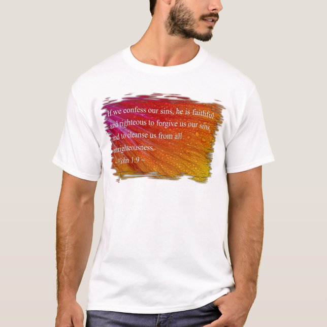 1 John 1:9 T-shirt (Framsida)