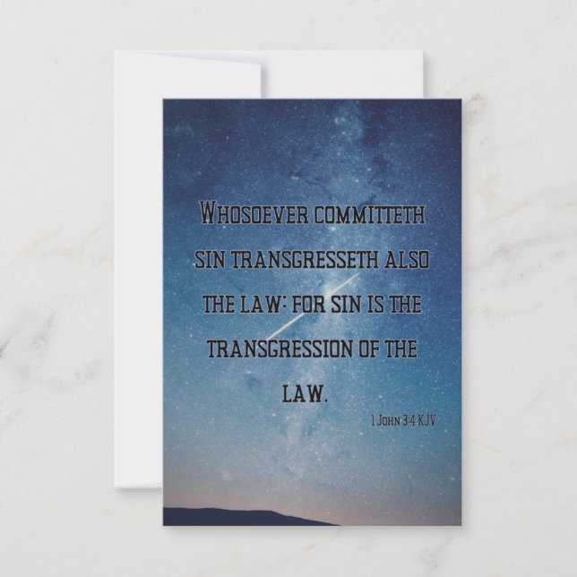 1 John 3:4 KJV Bible Verse Pic Flat Greeting Card Kort (Framsida)