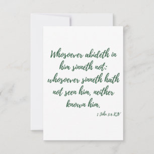 1 John 3:6 KJV Bible Verse Hälsning Kort