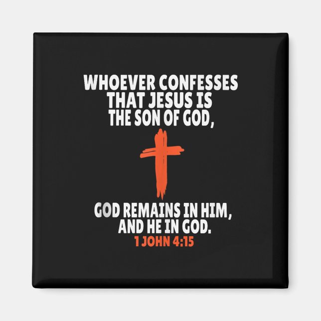 1 John 4_15 Bible Verses Scripture, Tanktop Magnet (Framsidan)