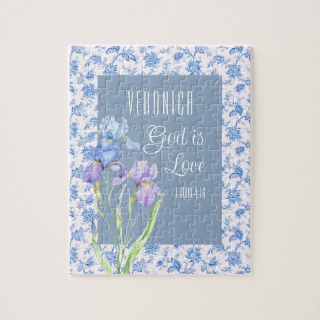 1 John 4:16 God Is Love – Personalized Christian Pussel (Vertikal)