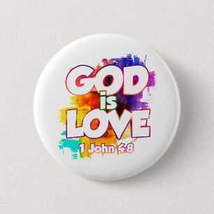 1 John 4:16 Gud är kärlek, och vem som än står Knapp