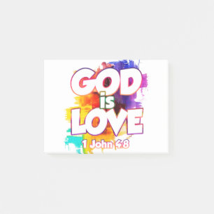 1 John 4:16 Gud är kärlek, och vem som än står Post-it Block
