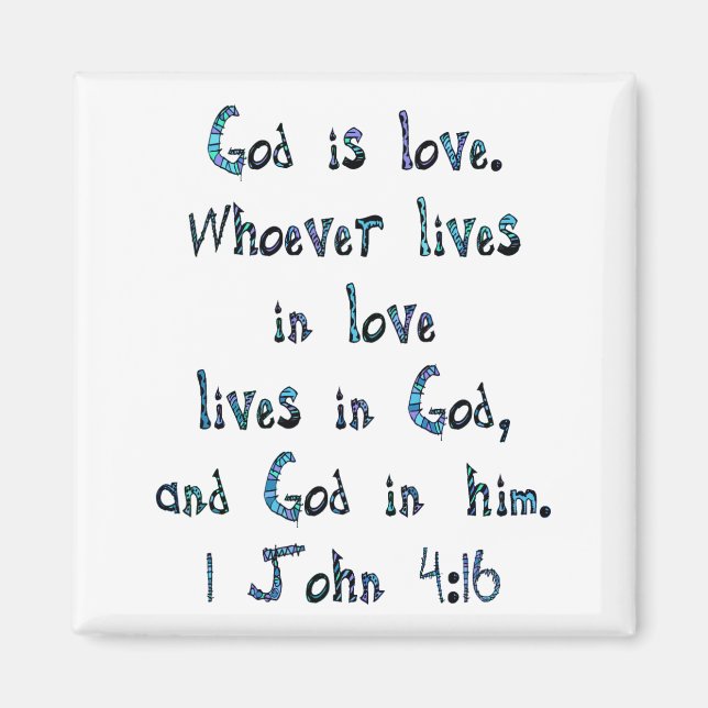 1 John 4:16 Magnet (Framsidan)