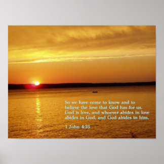 1 John 4:16 Solnedgång Poster