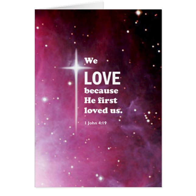 1 John 4:19 Hälsningskort (Framsidan)