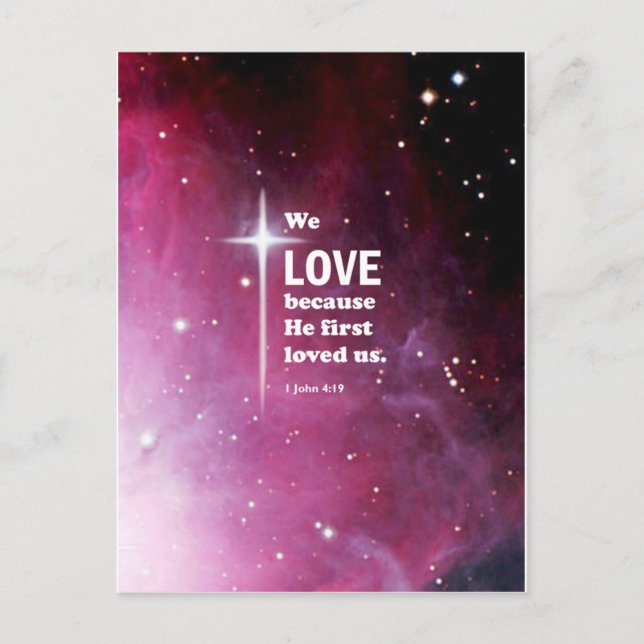 1 John 4:19 Vykort (Framsida)