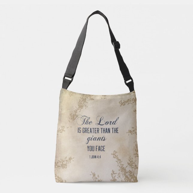 1 John 4 4 Herren är Underbarare än bibeln Axelväska (Framsida)