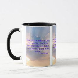 1 John 4:4 KJV Bible Verse Pic Two-Tone Mugg