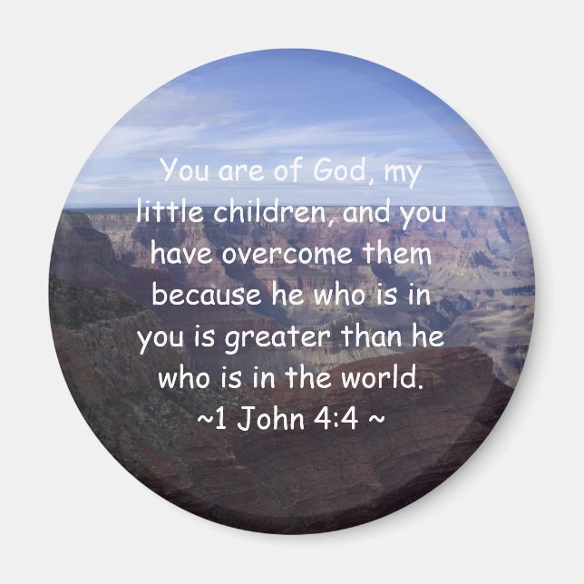 1 John 4:4 Magnet (Framsidan)