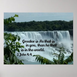 1 John 4:4 Underbarare är han som är i dig Poster