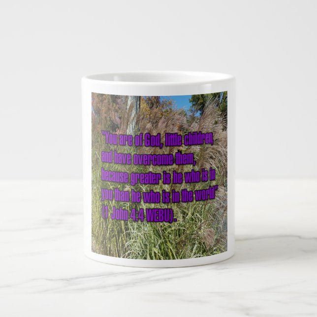 1 John 4:4 WEBU Mug Jumbo Mugg (Framsidan)