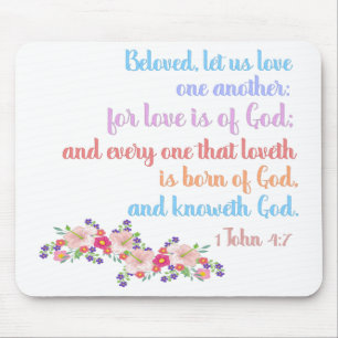 1 John 4:7 Bible Verse Rainbow Text Musmatta