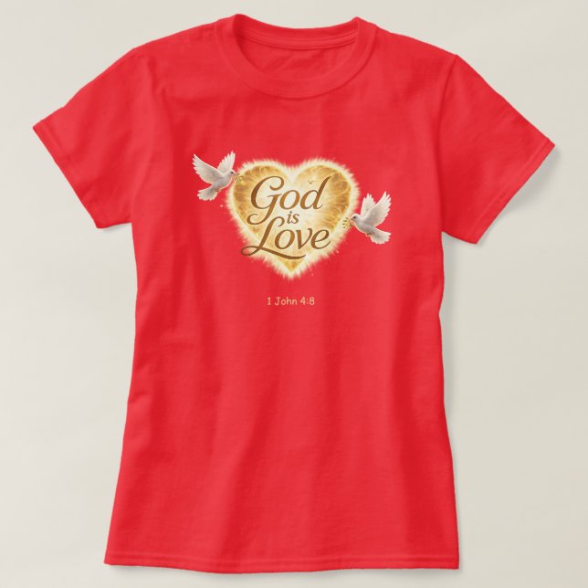 "1 John 4:8" T-Shirt (Design framsida)