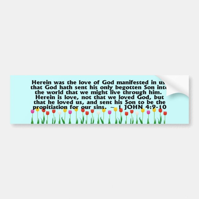 1 John 4:9 - 10 Bildekal (Framsidan)