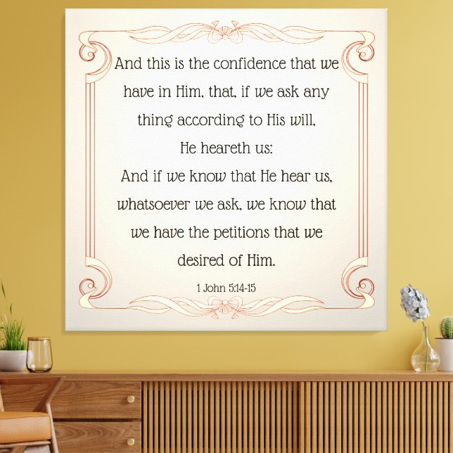 1 John 5:14-15 Canvastryck (Insitu (Vardagsrum))