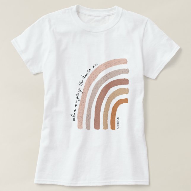 1 John 5:15 - Boho Rainbow T Shirt (Design framsida)
