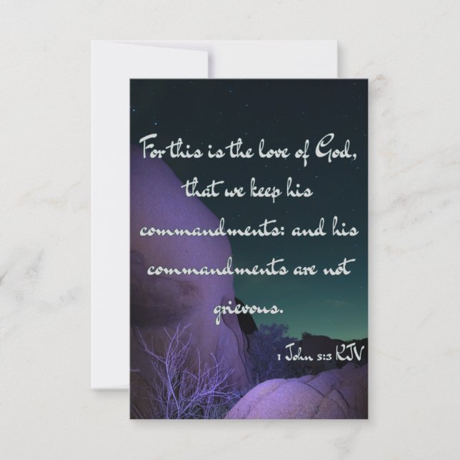 1 John 5:3 KJV Bible Verse Pic Flat Greeting Card Kort (Framsida)