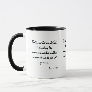 1 John 5:3 KJV Bible Verse Two-Tone Mugg