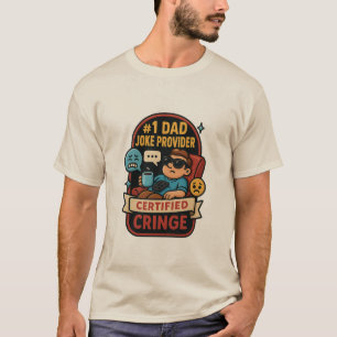 #1 Joke Provider Auktoriserad Cringe Tee, Pappa T Shirt