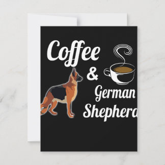 1 Kaffe Och Tysk Shepherd Inbjudningar
