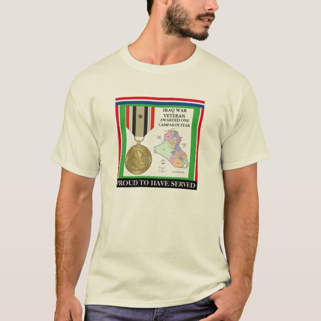 1 KAMPANJ STAR IRAQ KRIG VETERAN TEE (Framsida)