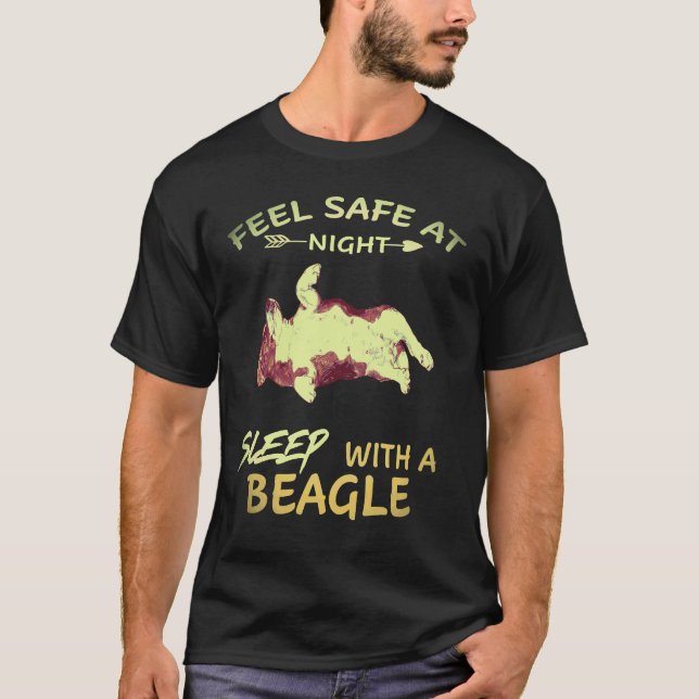 1 Känn dig trygg på natten Sova med en Beagle T Shirt (Framsida)