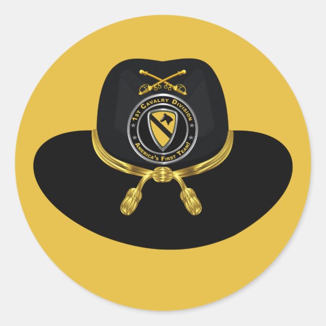 1. kavalleridivisionen 1st CAV dekalj Runt Klistermärke (Framsida)