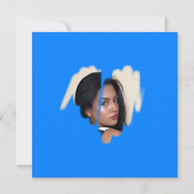 1 klass Cyan Graffiti Heart Ram Kort (Framsida)