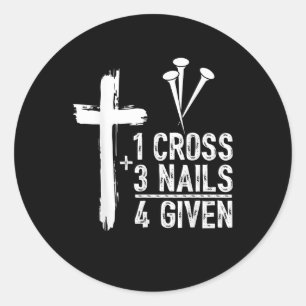 1 Kor 3 Nagel för Jesus Christian Påsk Gi Runt Klistermärke