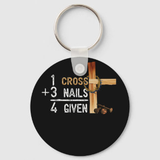 1 Kor plus 3 Nagel lika med 4 med faithcross Nyckelring