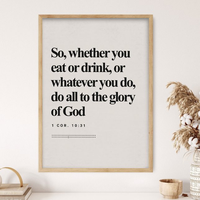 1 Korinthierbrev 10:31, Bibelvers, Modern Bibel Poster (Skapare uppladdad)