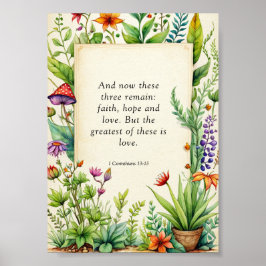 1 Korinthierbrev 13:13 kristen bibelvers Poster